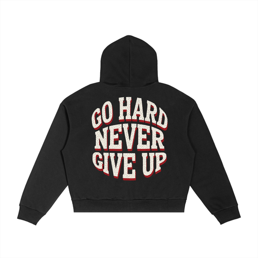 Contrast Plaid Boxy Zip Hoodie